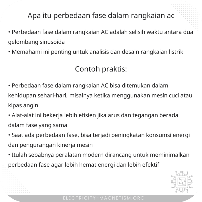 Apa itu Perbedaan Fase dalam Rangkaian AC?