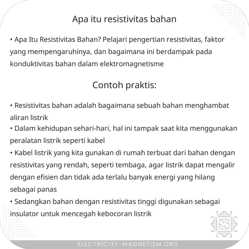 Apa Itu Resistivitas Bahan?