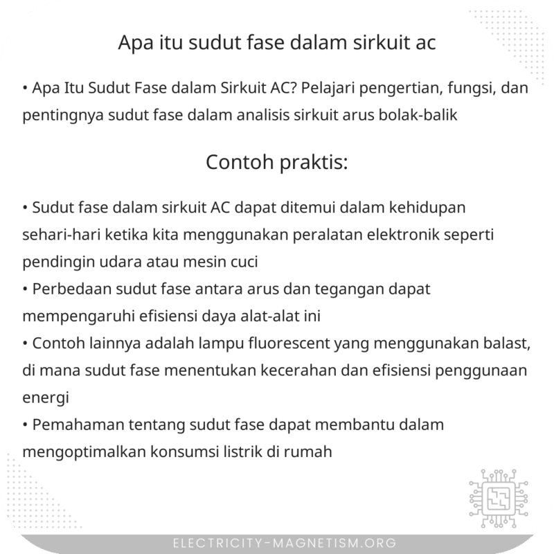 Apa Itu Sudut Fase dalam Sirkuit AC?