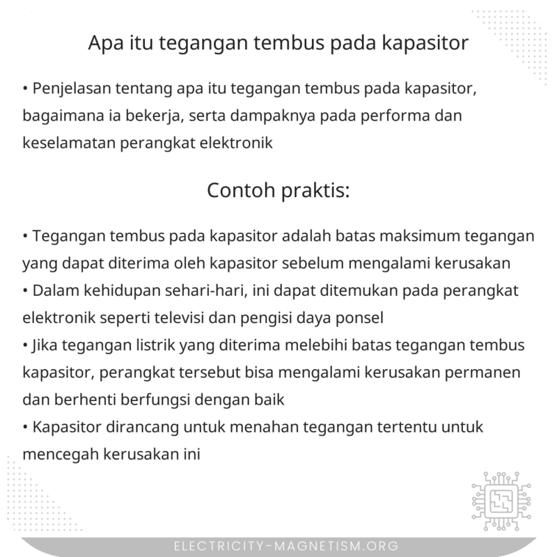 Apa Itu Tegangan Tembus pada Kapasitor?