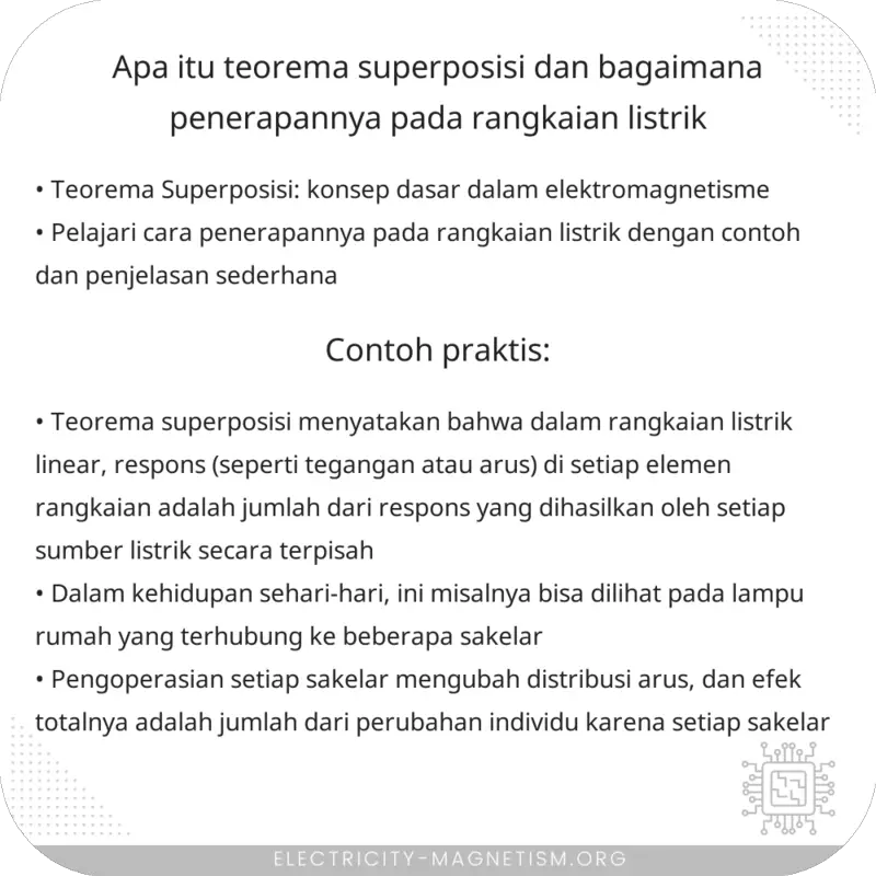 Apa Itu Teorema Superposisi dan Bagaimana Penerapannya pada Rangkaian Listrik?