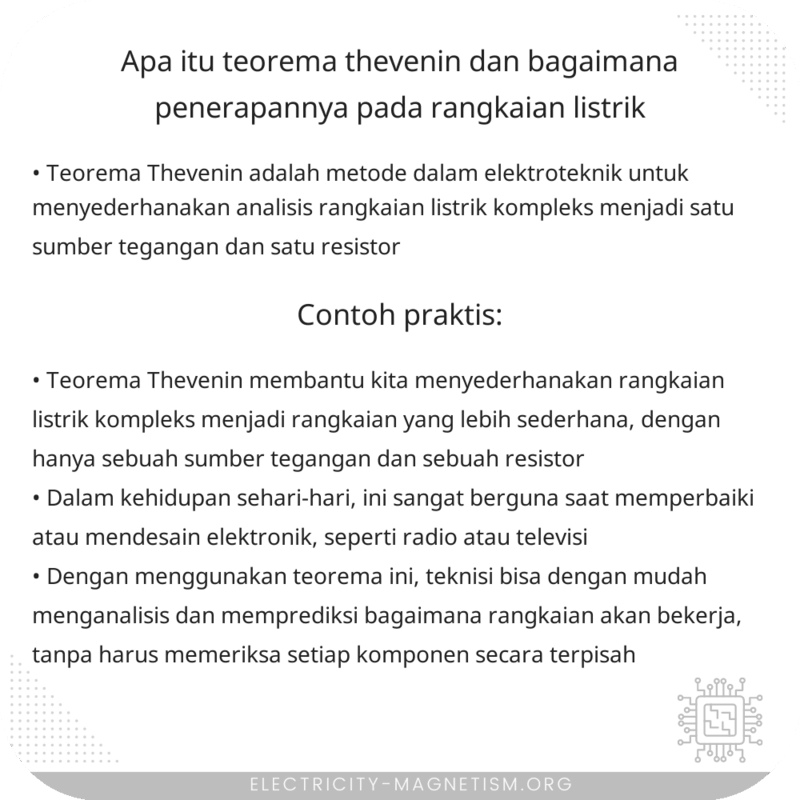 Apa itu Teorema Thevenin, dan bagaimana penerapannya pada rangkaian listrik?