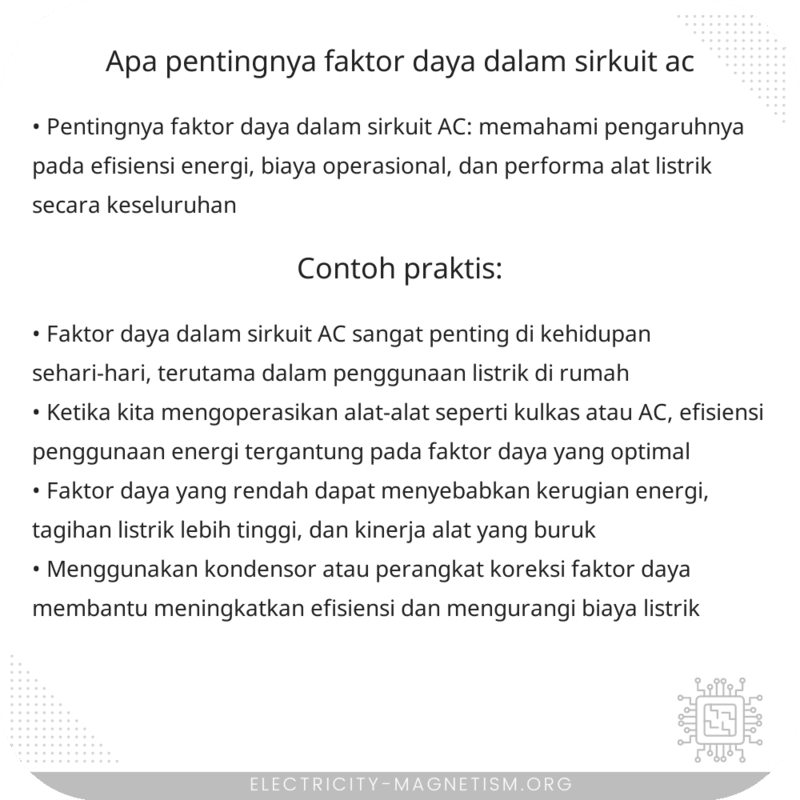 Apa Pentingnya Faktor Daya dalam Sirkuit AC?