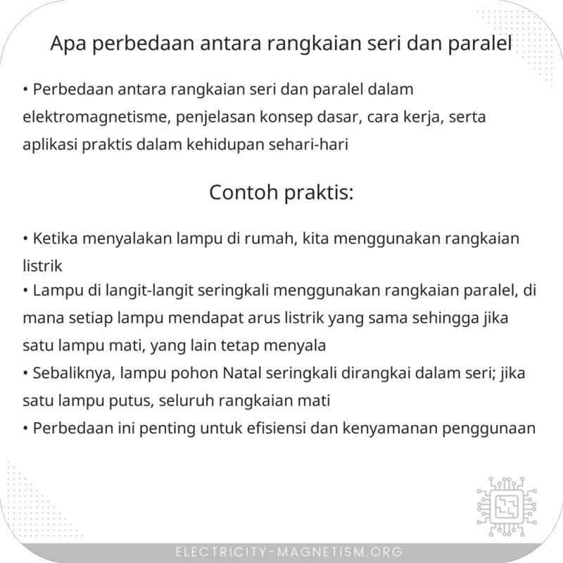 Apa Perbedaan Antara Rangkaian Seri dan Paralel?