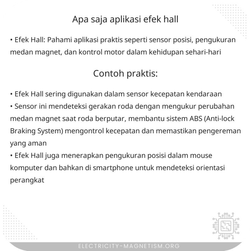 Apa Saja Aplikasi Efek Hall?