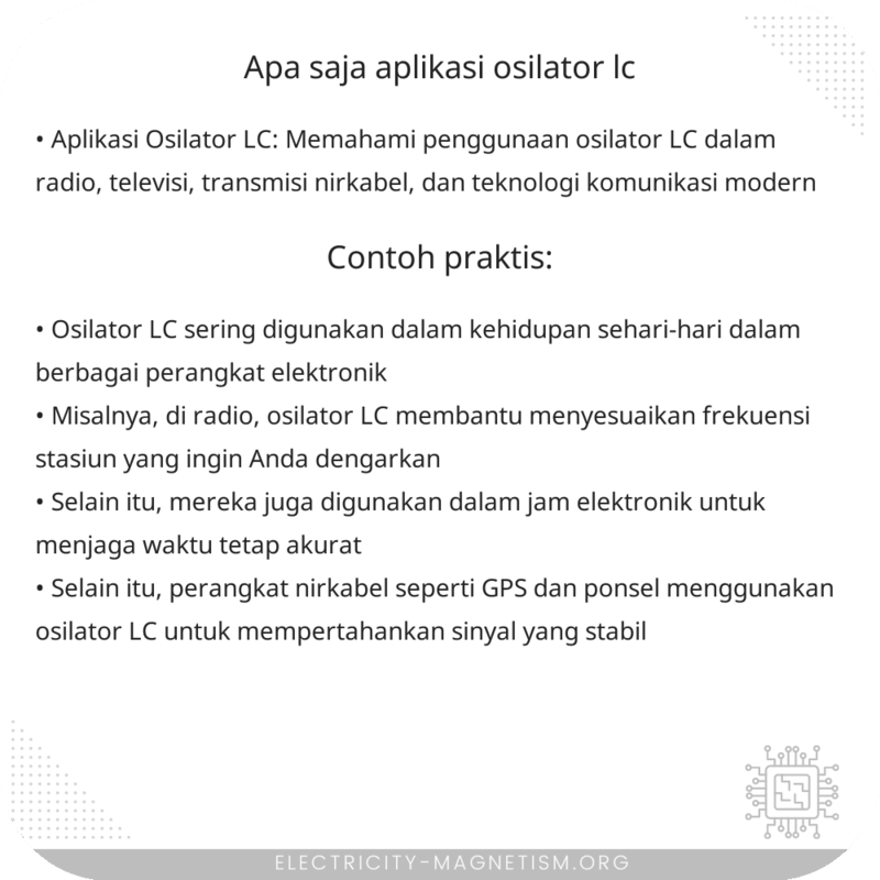 Apa Saja Aplikasi Osilator LC?