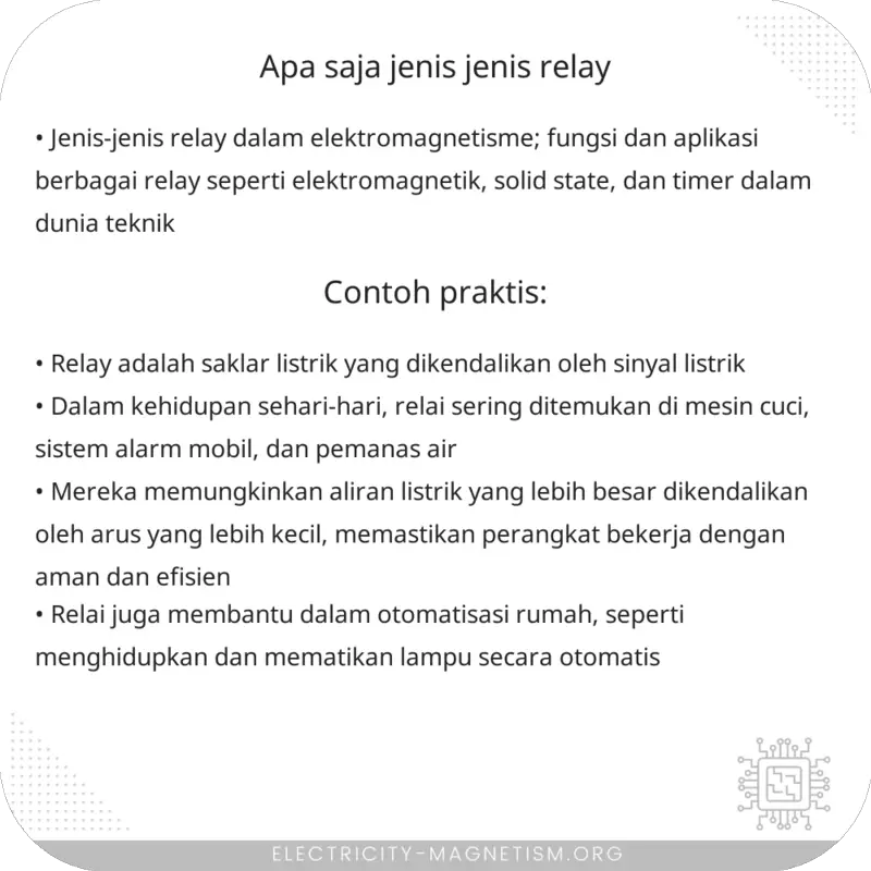 Apa Saja Jenis-Jenis Relay? – Electricity – Magnetism