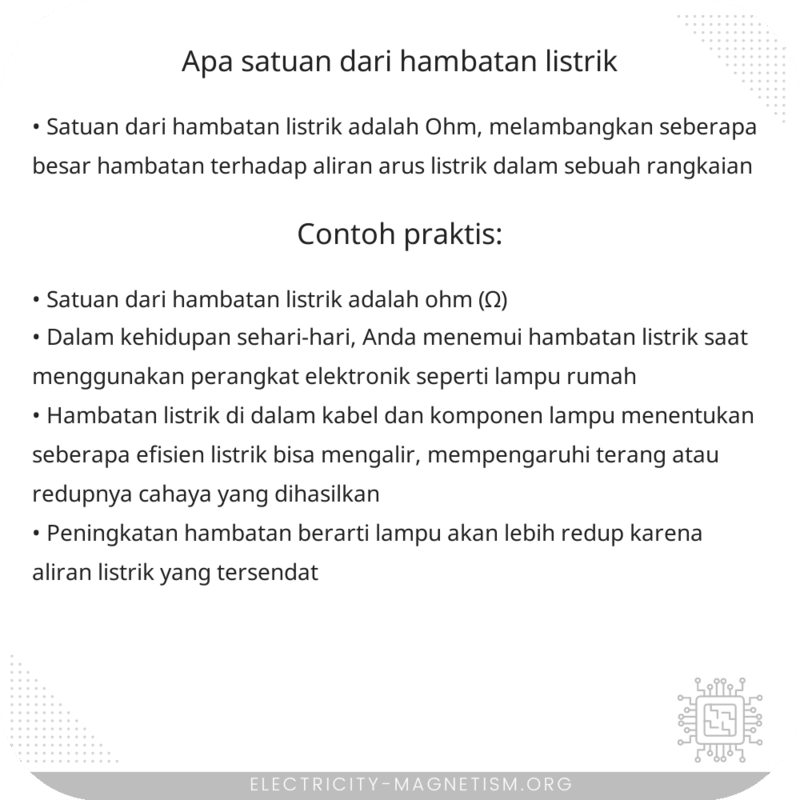 Apa Satuan dari Hambatan Listrik?