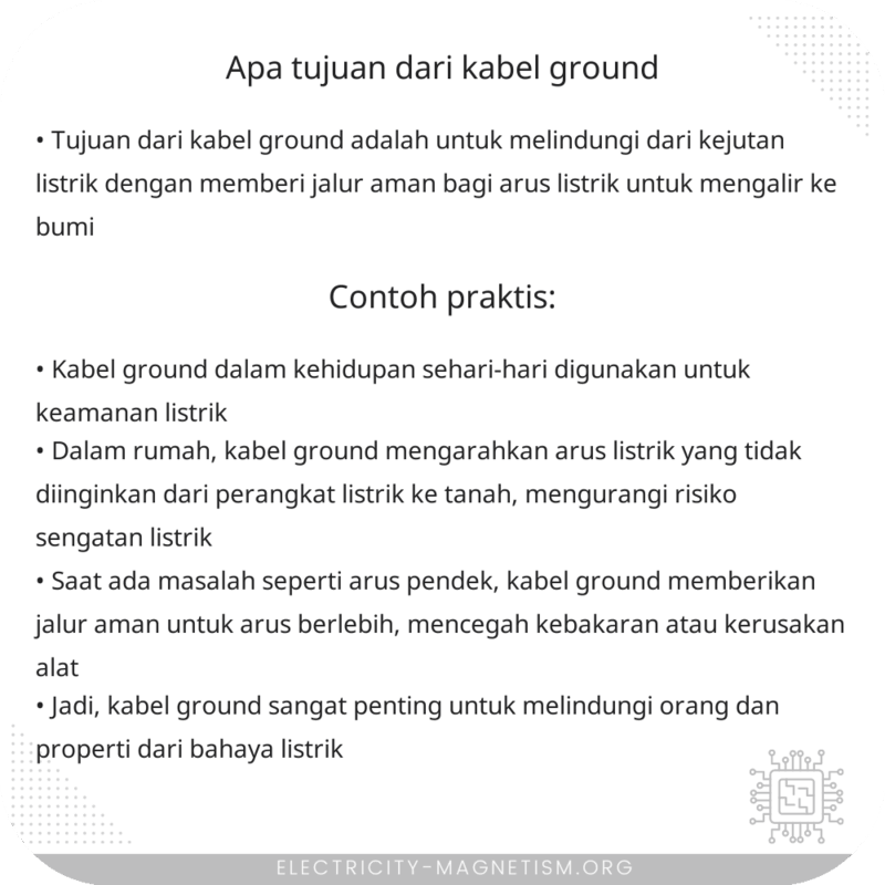 Apa Tujuan dari Kabel Ground?