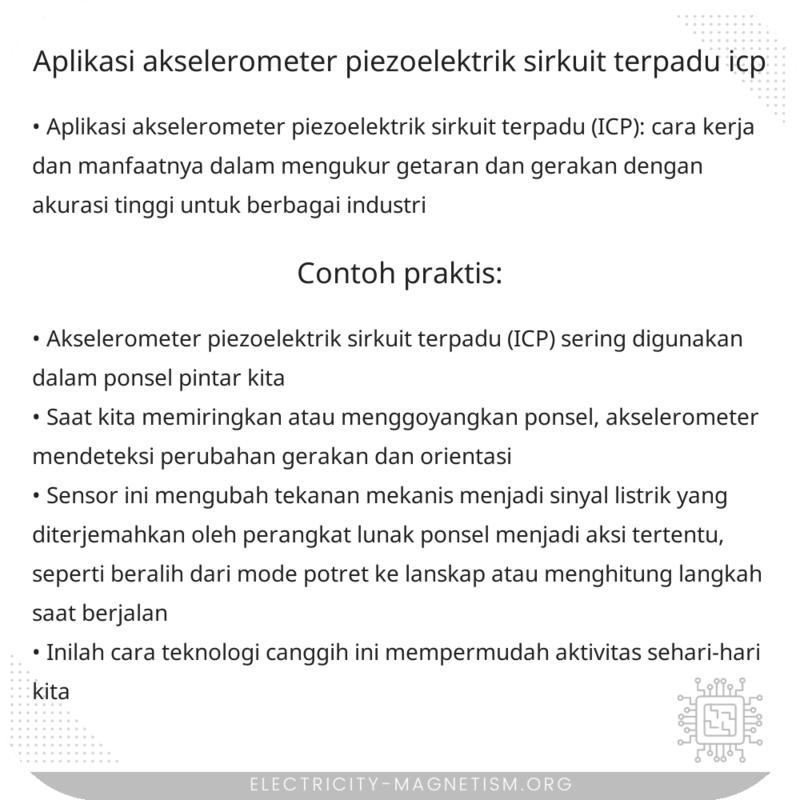 Aplikasi Akselerometer Piezoelektrik Sirkuit Terpadu (ICP)