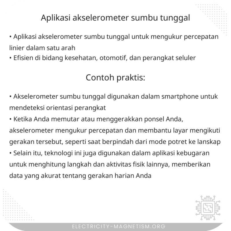 Aplikasi Akselerometer Sumbu Tunggal