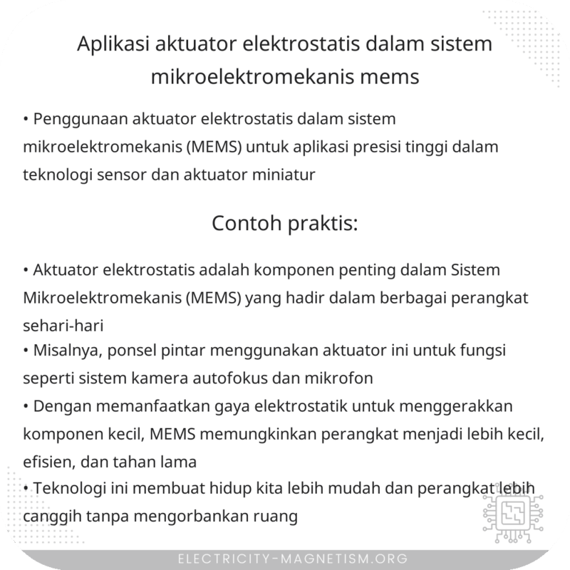 Aplikasi Aktuator Elektrostatis dalam Sistem Mikroelektromekanis (MEMS)