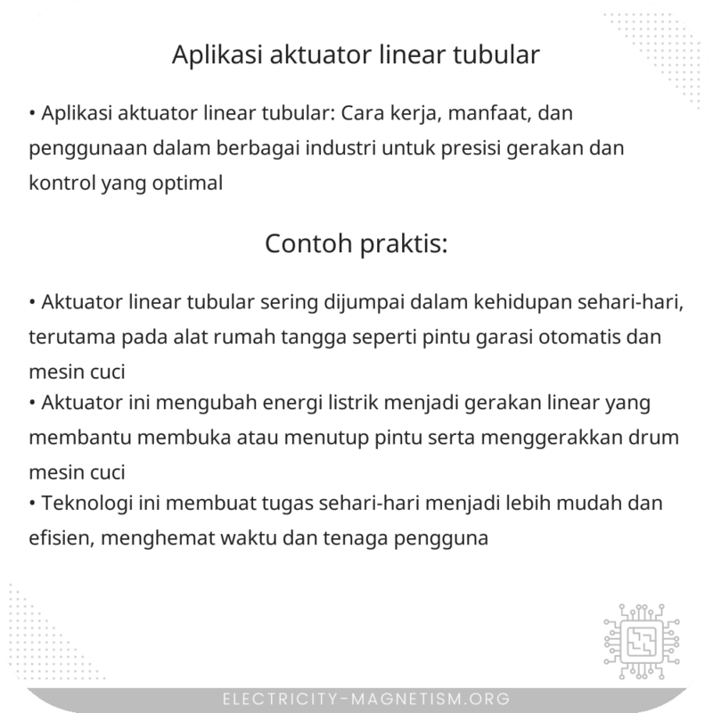 Aplikasi Aktuator Linear Tubular