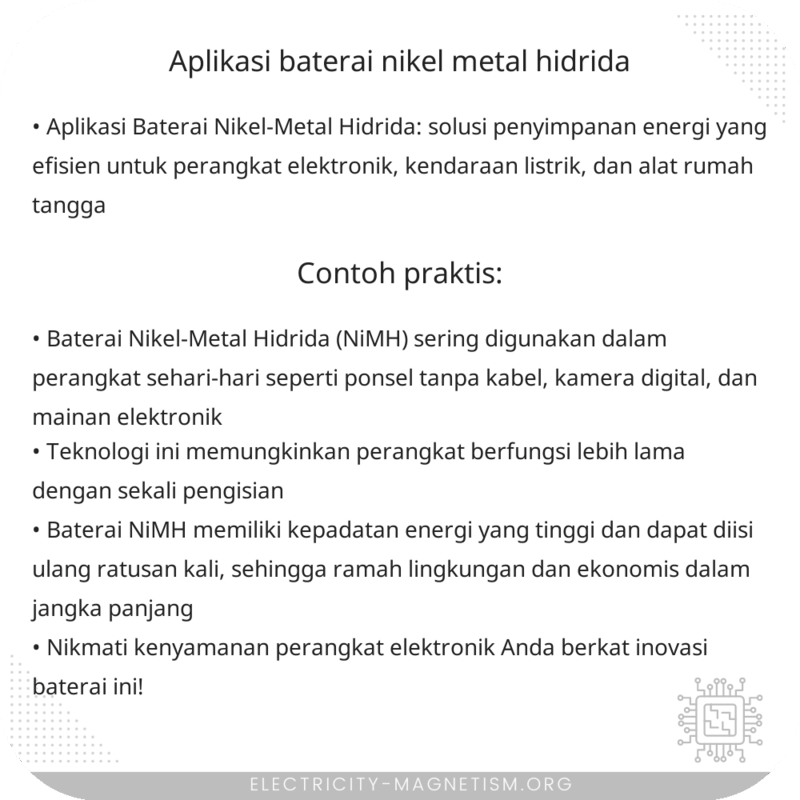 Aplikasi Baterai Nikel-Metal Hidrida