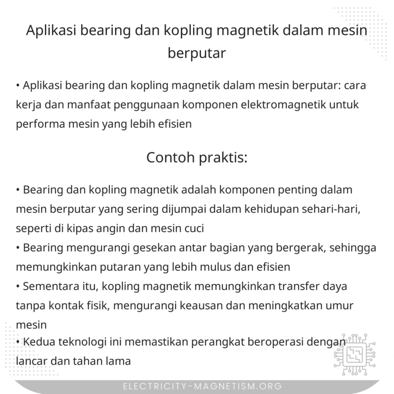 Aplikasi Bearing dan Kopling Magnetik dalam Mesin Berputar
