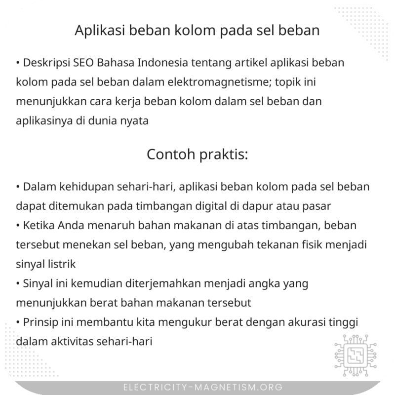 Aplikasi Beban Kolom pada Sel Beban