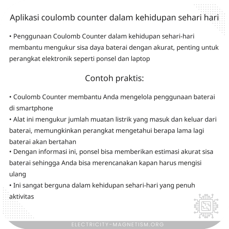 Aplikasi Coulomb Counter dalam Kehidupan Sehari-Hari