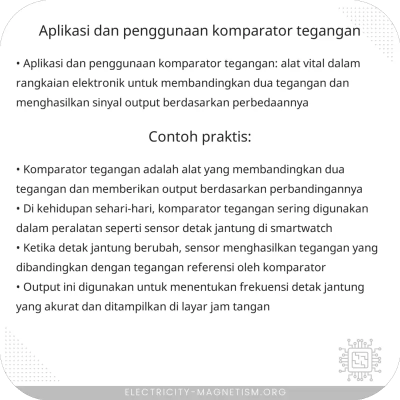Aplikasi dan Penggunaan Komparator Tegangan