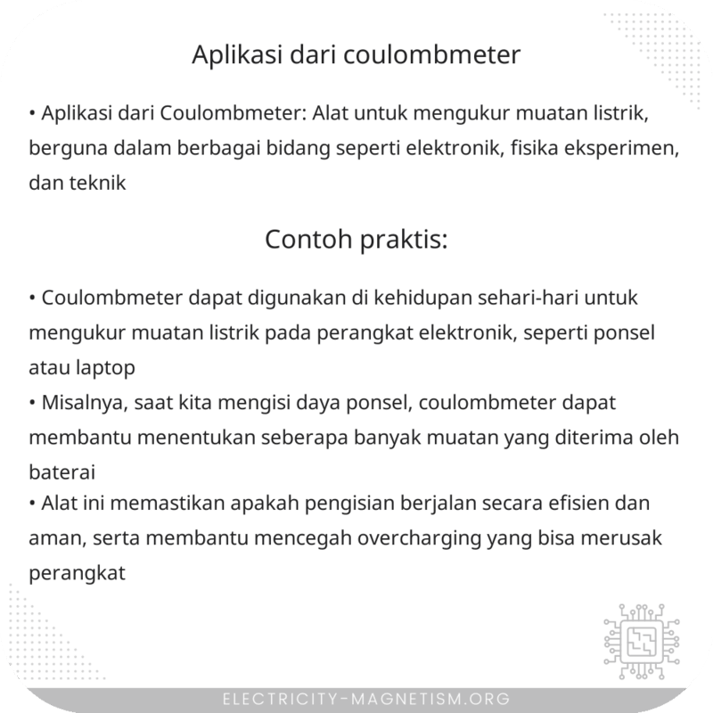 Aplikasi dari Coulombmeter