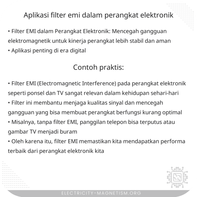 Aplikasi Filter EMI dalam Perangkat Elektronik