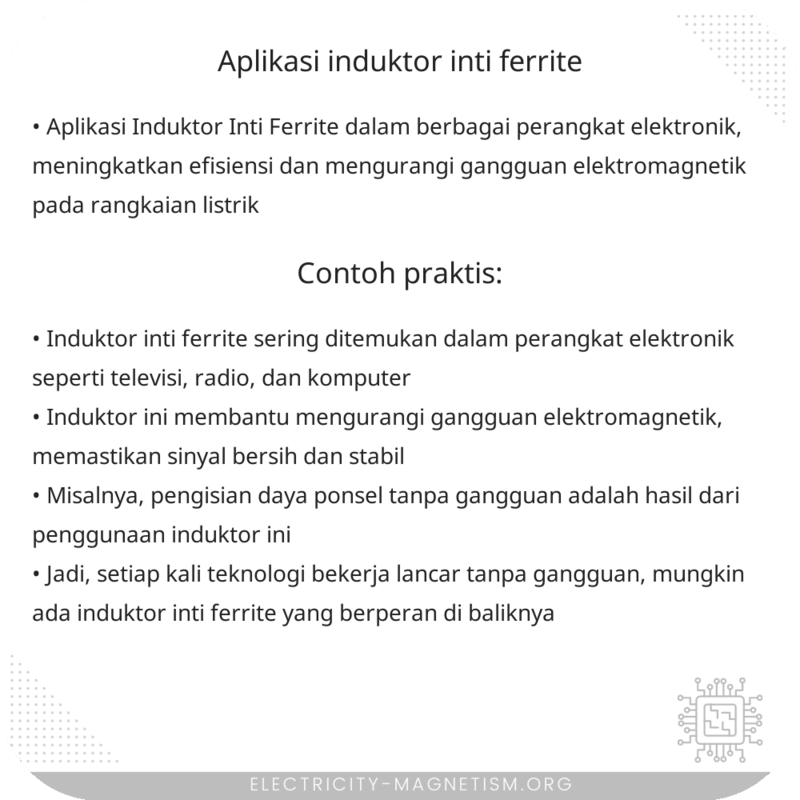 Aplikasi Induktor Inti Ferrite
