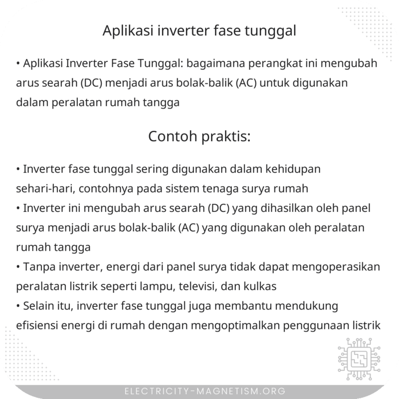 Aplikasi Inverter Fase Tunggal