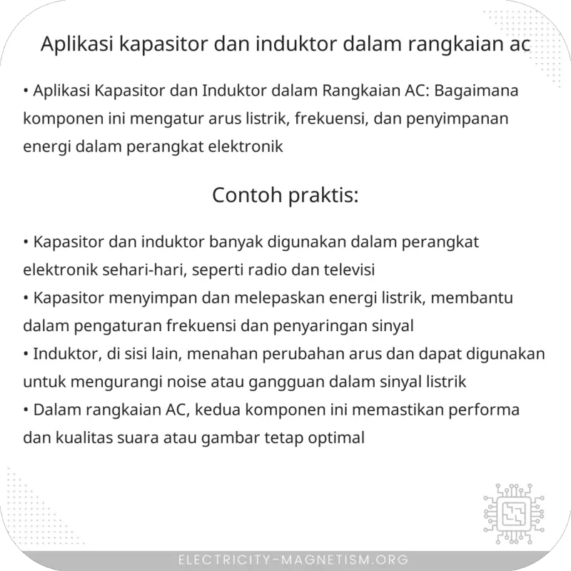 Aplikasi Kapasitor dan Induktor dalam Rangkaian AC