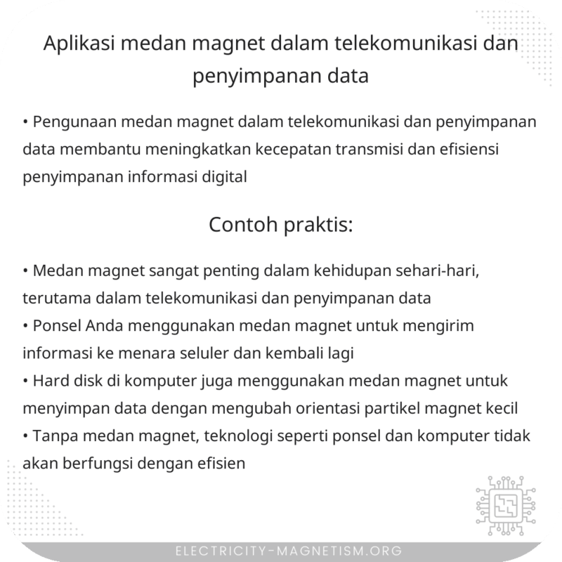 Aplikasi Medan Magnet dalam Telekomunikasi dan Penyimpanan Data