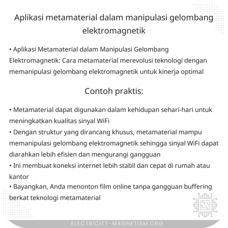 Aplikasi Metamaterial dalam Manipulasi Gelombang Elektromagnetik