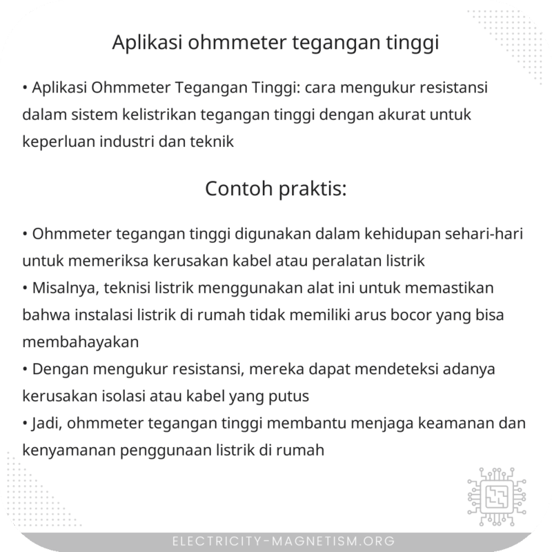 Aplikasi Ohmmeter Tegangan Tinggi