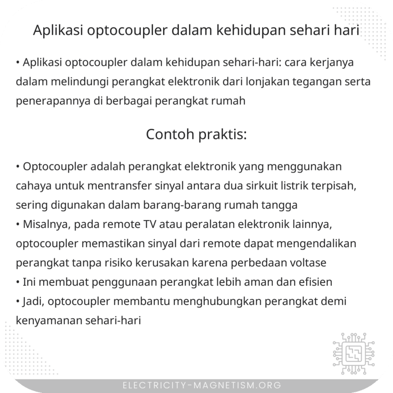 Aplikasi Optocoupler dalam Kehidupan Sehari-Hari