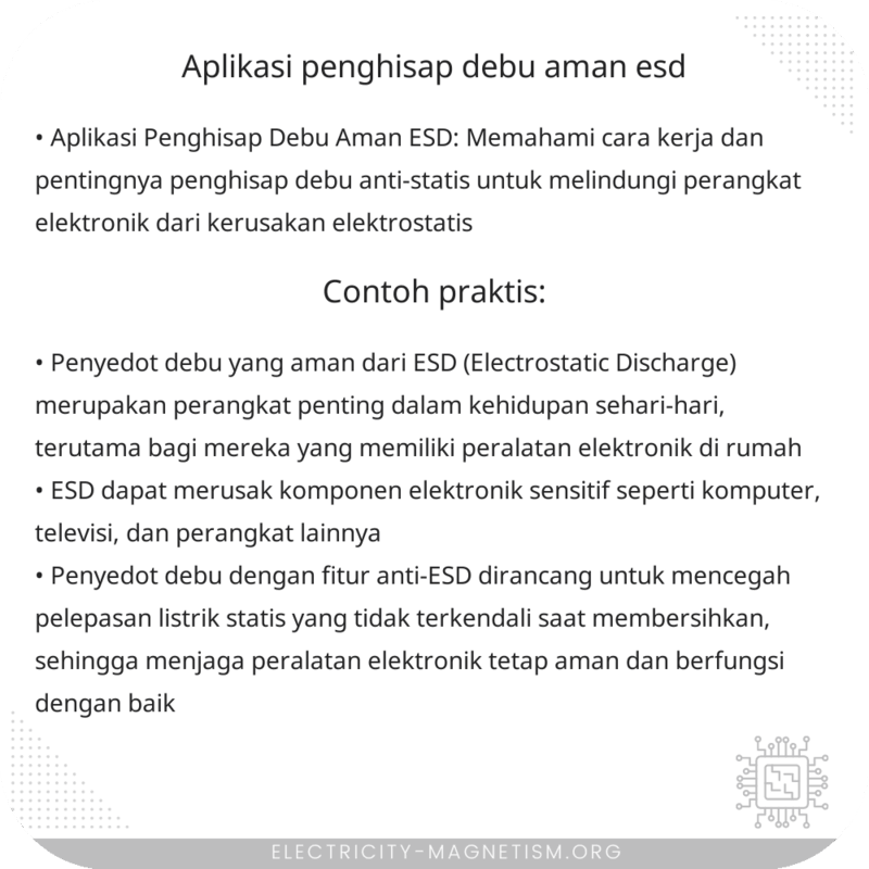 Aplikasi Penghisap Debu Aman ESD