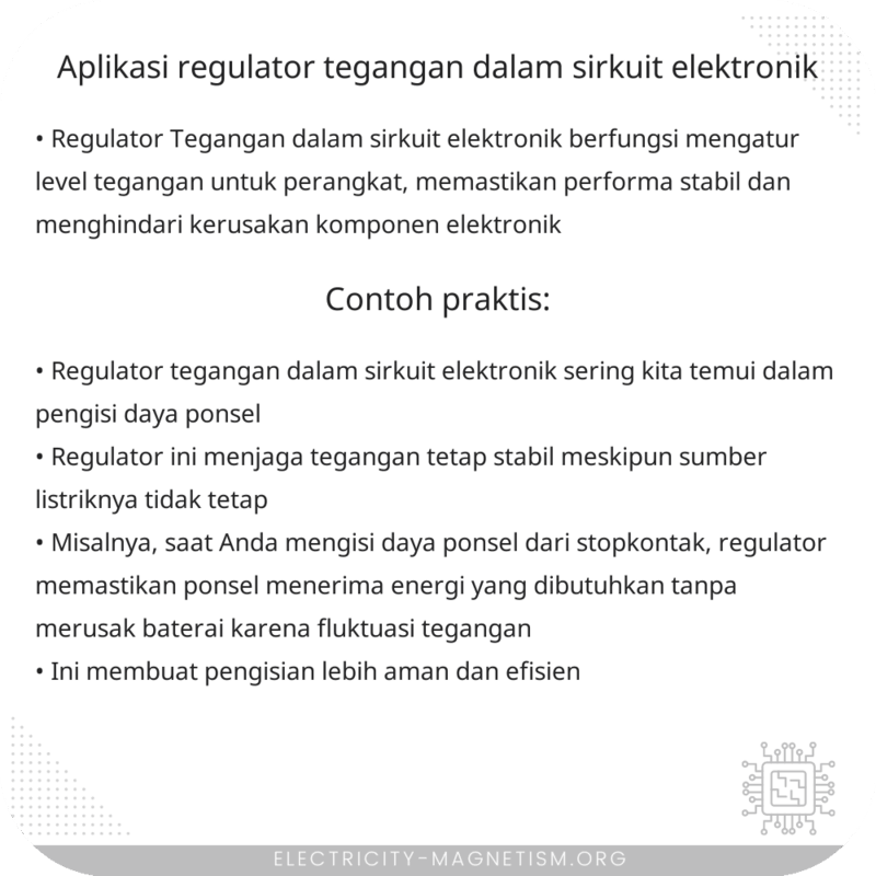 Aplikasi Regulator Tegangan dalam Sirkuit Elektronik