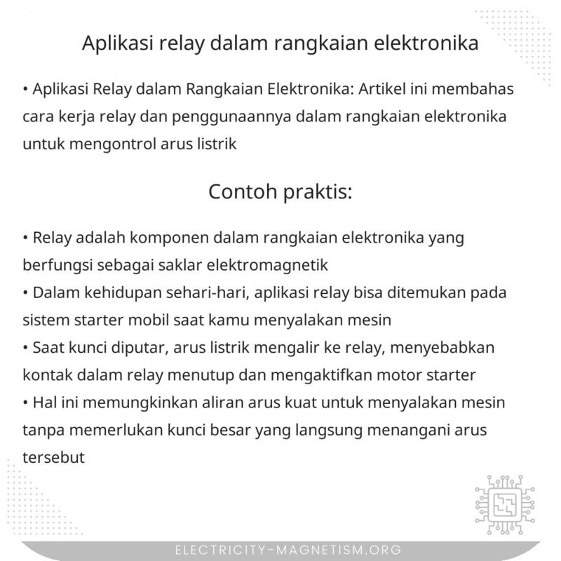 Aplikasi Relay dalam Rangkaian Elektronika