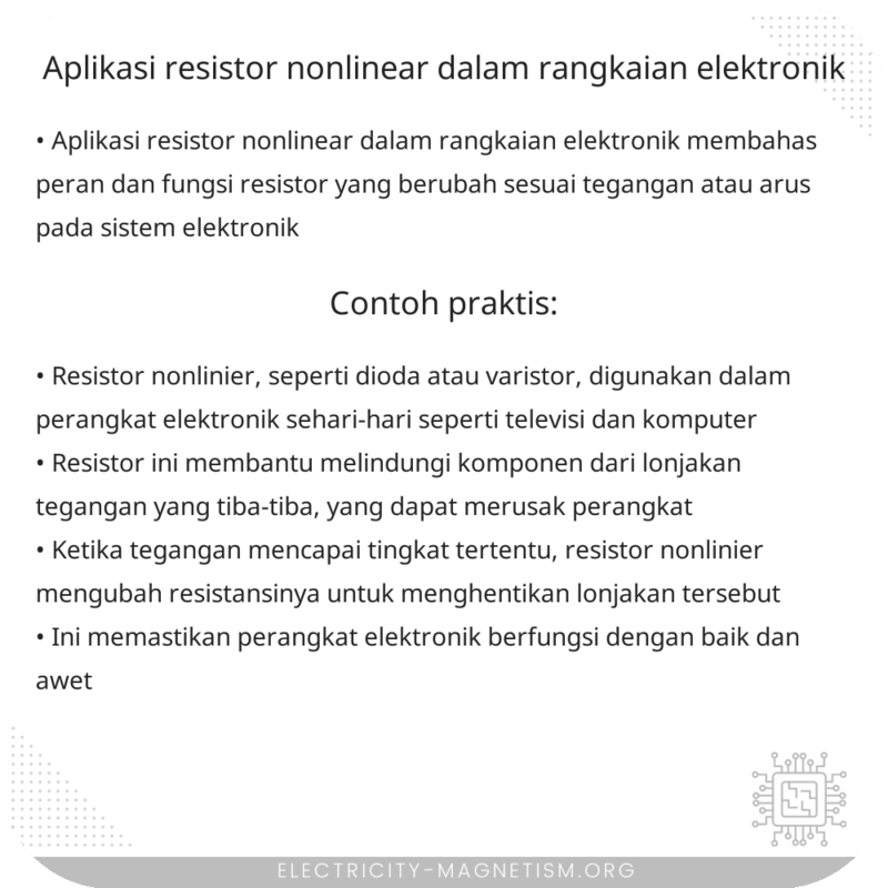 Aplikasi Resistor Nonlinear dalam Rangkaian Elektronik