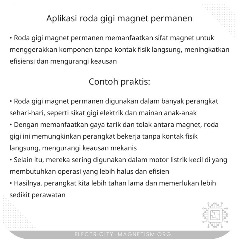 Aplikasi Roda Gigi Magnet Permanen
