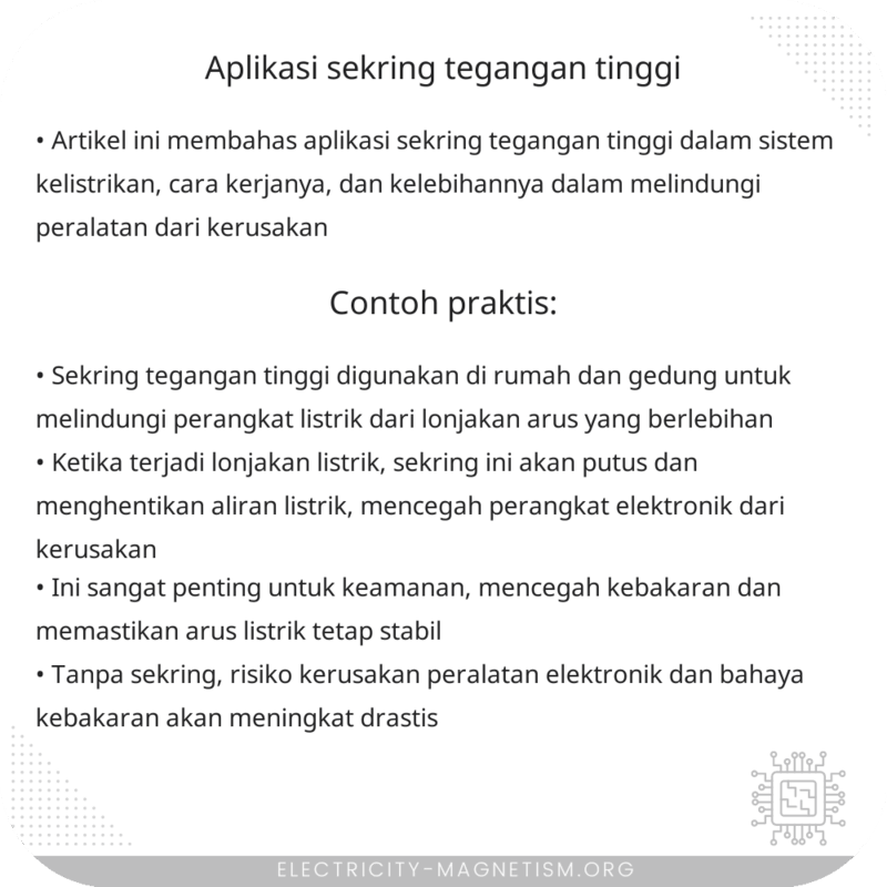 Aplikasi Sekring Tegangan Tinggi