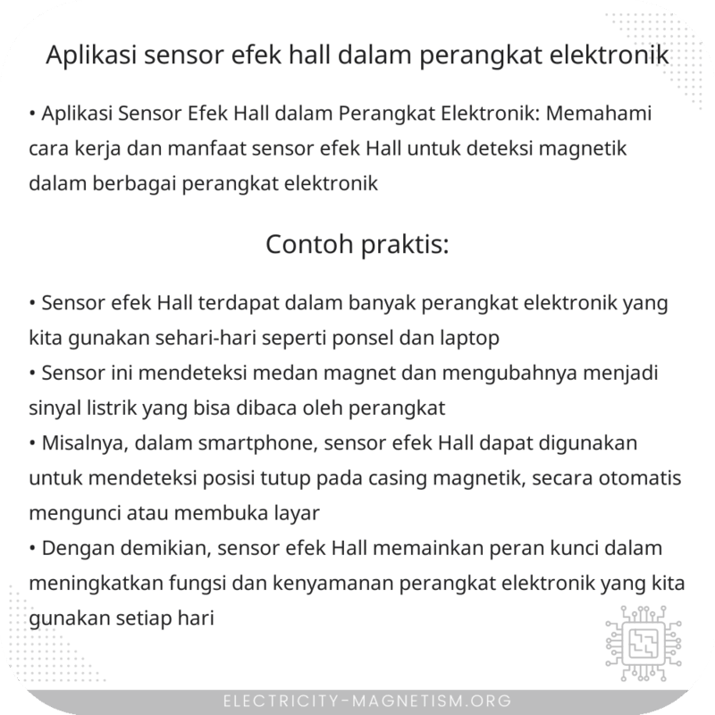 Aplikasi Sensor Efek Hall dalam Perangkat Elektronik