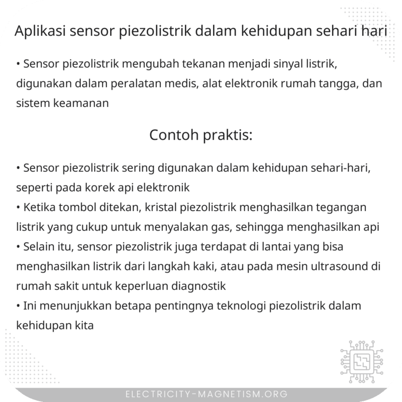 Aplikasi Sensor Piezolistrik dalam Kehidupan Sehari-hari
