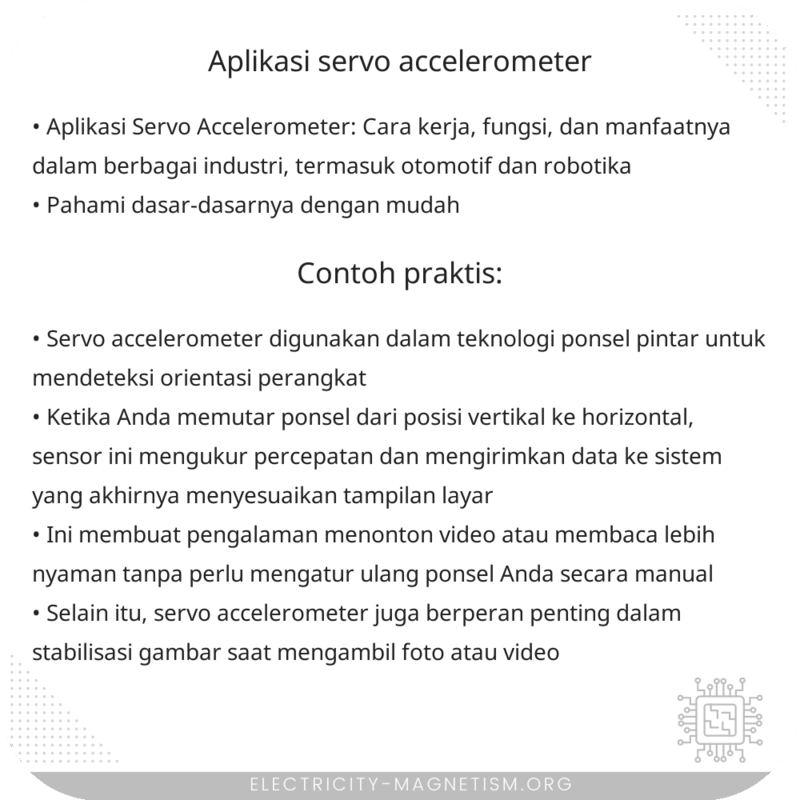Aplikasi Servo Accelerometer