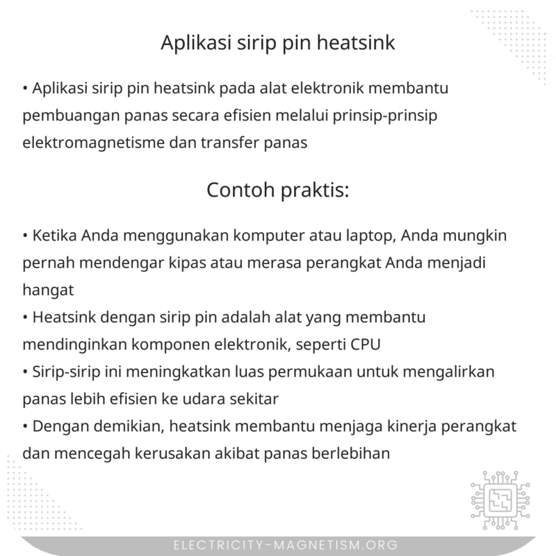Aplikasi Sirip Pin Heatsink