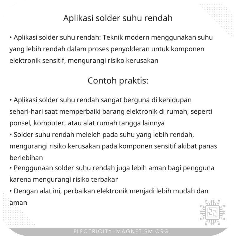 Aplikasi Solder Suhu Rendah