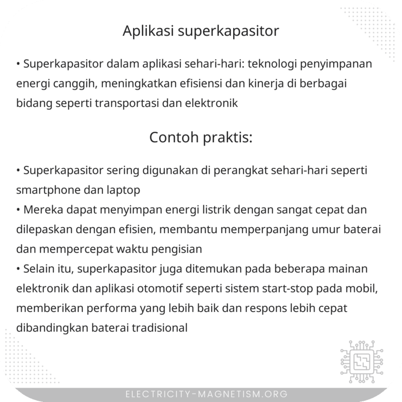 Aplikasi Superkapasitor