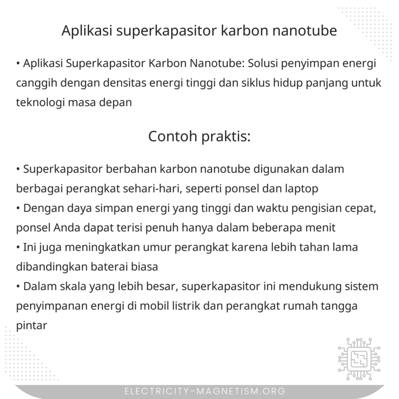 Aplikasi Superkapasitor Karbon Nanotube