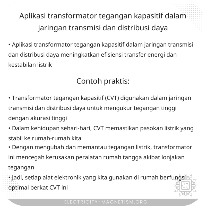 Aplikasi Transformator Tegangan Kapasitif dalam Jaringan Transmisi dan Distribusi Daya
