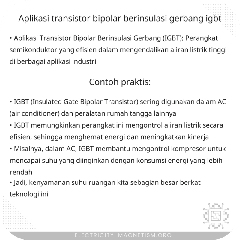 Aplikasi Transistor Bipolar Berinsulasi Gerbang (IGBT)