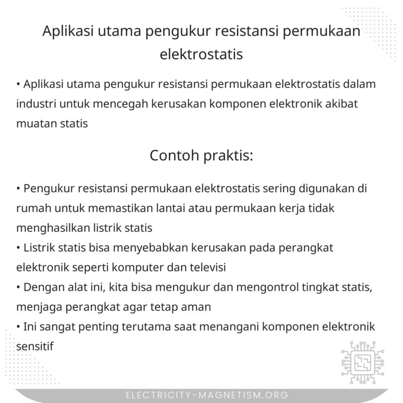 Aplikasi Utama Pengukur Resistansi Permukaan Elektrostatis