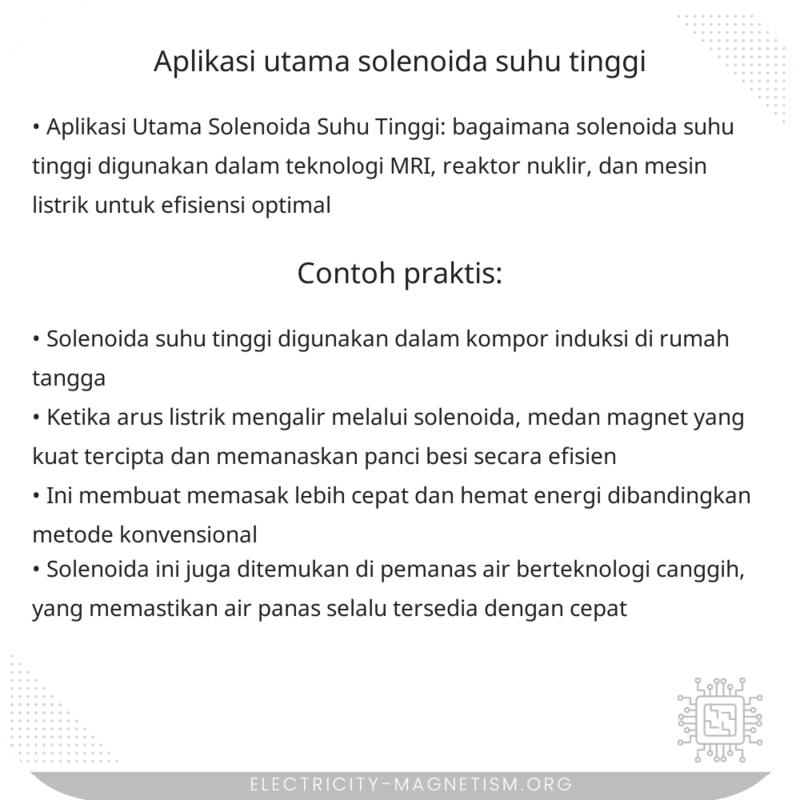 Aplikasi Utama Solenoida Suhu Tinggi