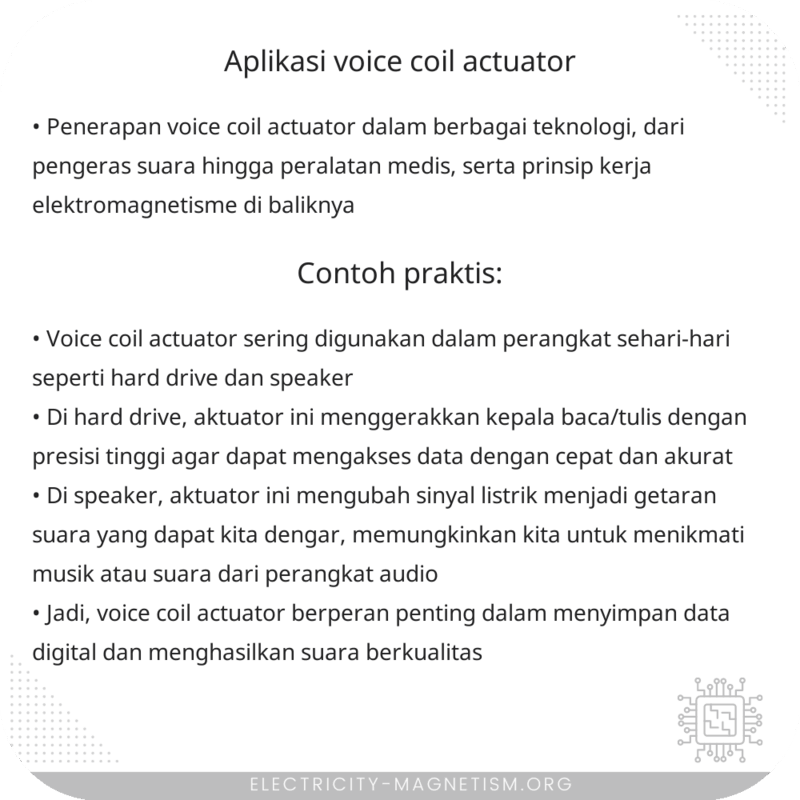 Aplikasi Voice Coil Actuator