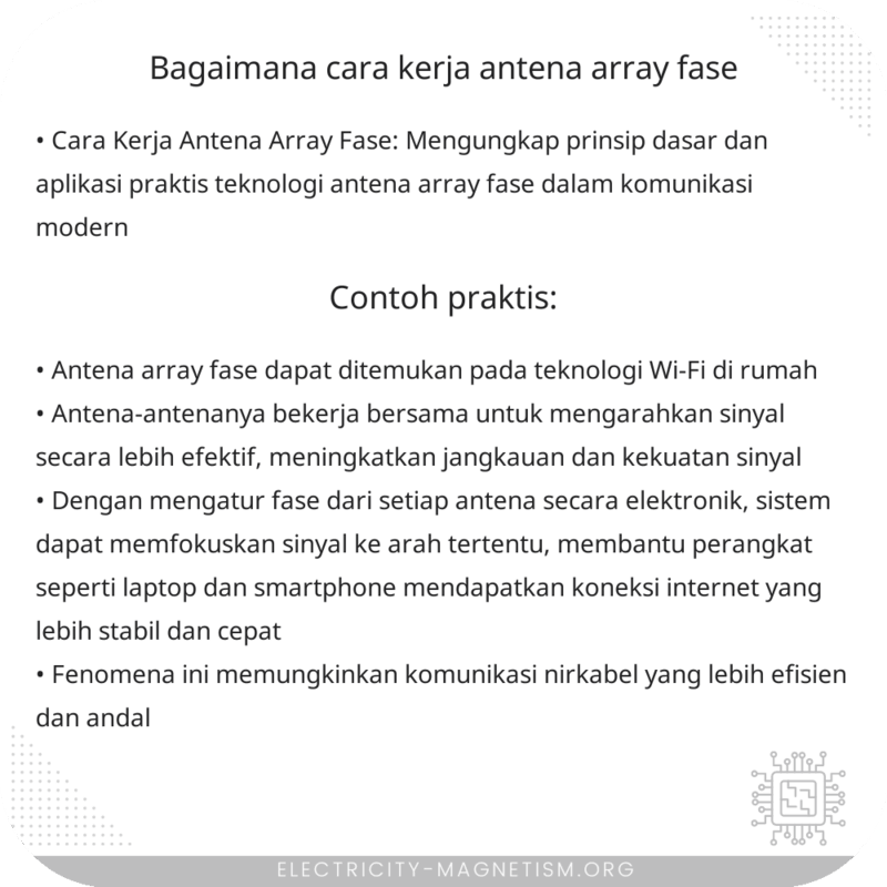 Bagaimana Cara Kerja Antena Array Fase